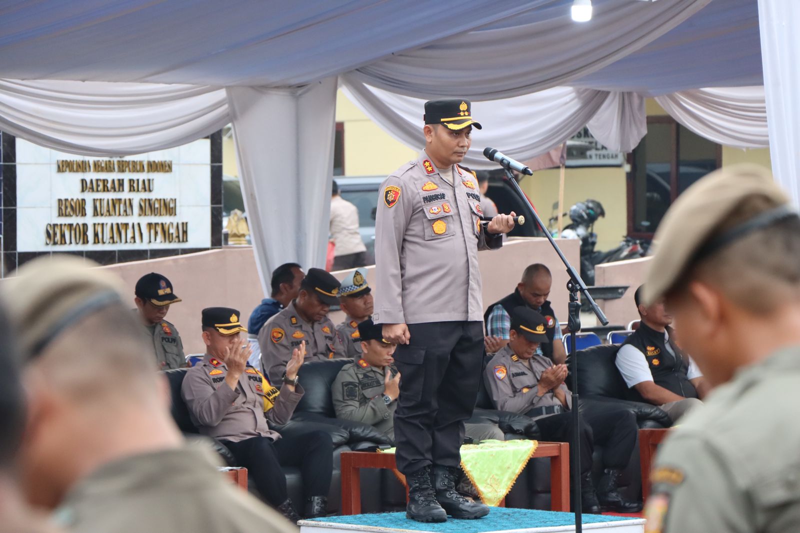 Polres Kuansing Gelar Apel Pengamanan Malam Takbiran Tahun 2024 di Kabupaten Kuansing
