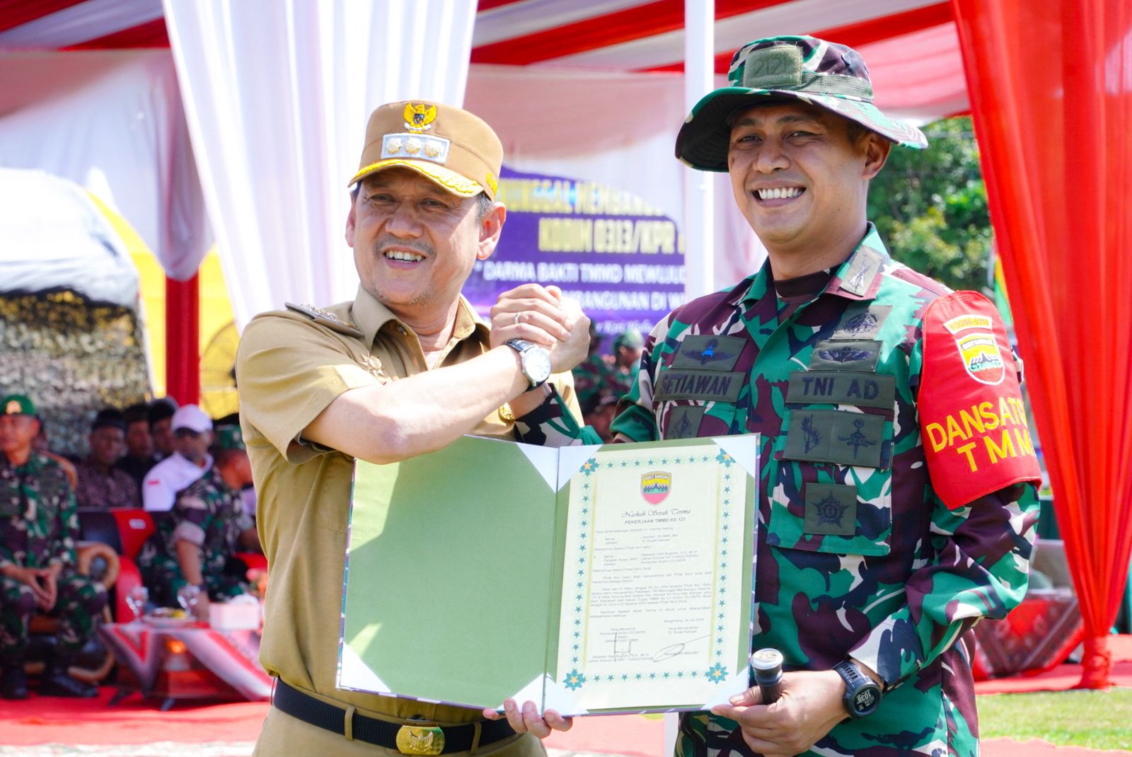 TMMD Ke-121 Kodim 0313/KPR di Desa Tanjung Belit Selatan Resmi Dimulai