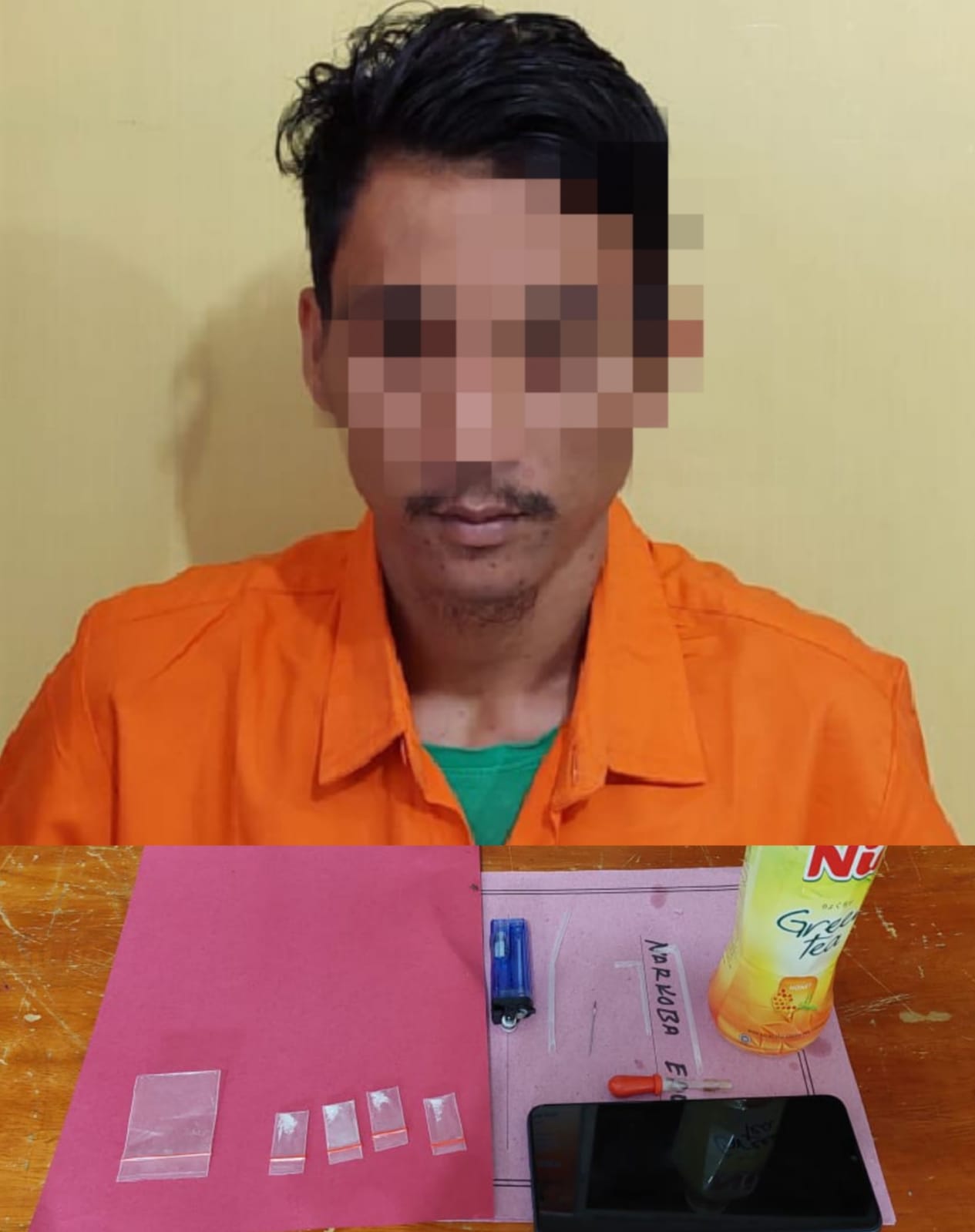 Unit Reskrim Polsek Tapung Tangkap Seorang Residivis Pengedar Shabu di Desa Pantai Cermin