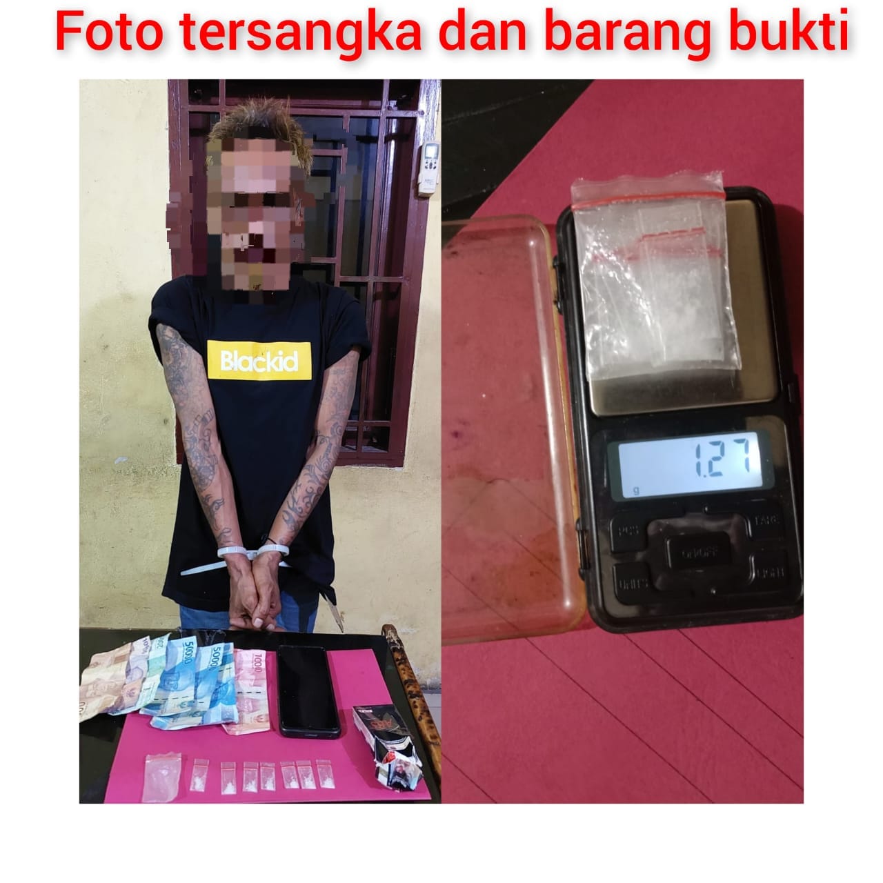 Polsek Tambang Berhasil Ringkus Pengedar Narkoba, 1,27 Gram Sabu Diamankan 