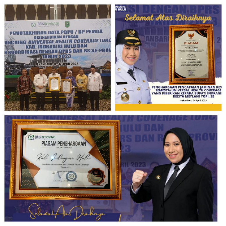 Pemkab Inhu Terima Penghargaan UHC Dari Gubri Riau