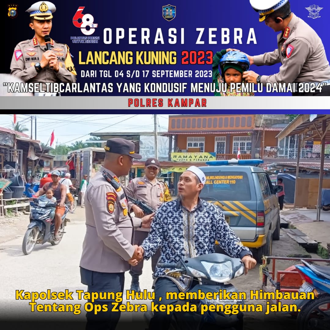 Kapolsek Tapung Hulu Berikan Himbauan Pemberlakuan Ops Zebra Lancang Kuning 2023