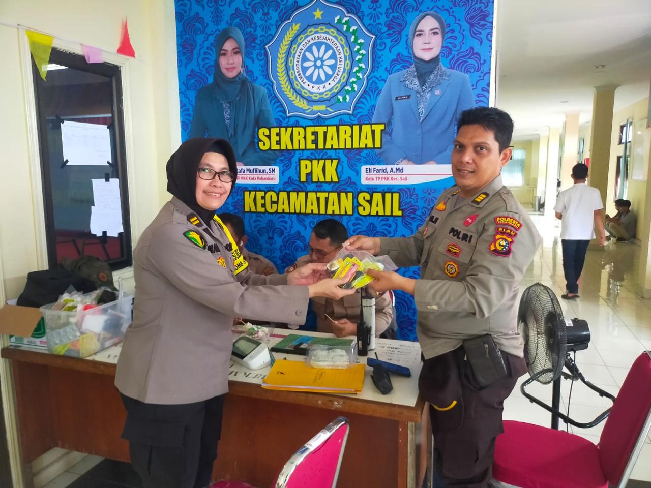 Setelah berlangsung Pemilihan Umum 2024, Dokkes Polresta Pekanbaru Periksa Kesehatan Pengaman PPK.