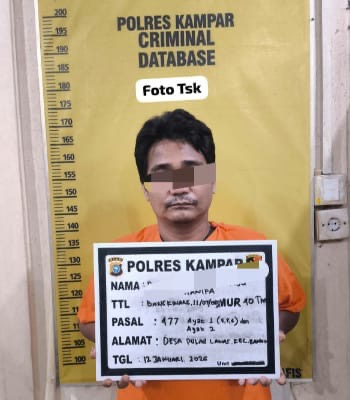 Polsek Kampar Kiri Tangkap Pelaku Narkoba di Desa Sungai Geringging