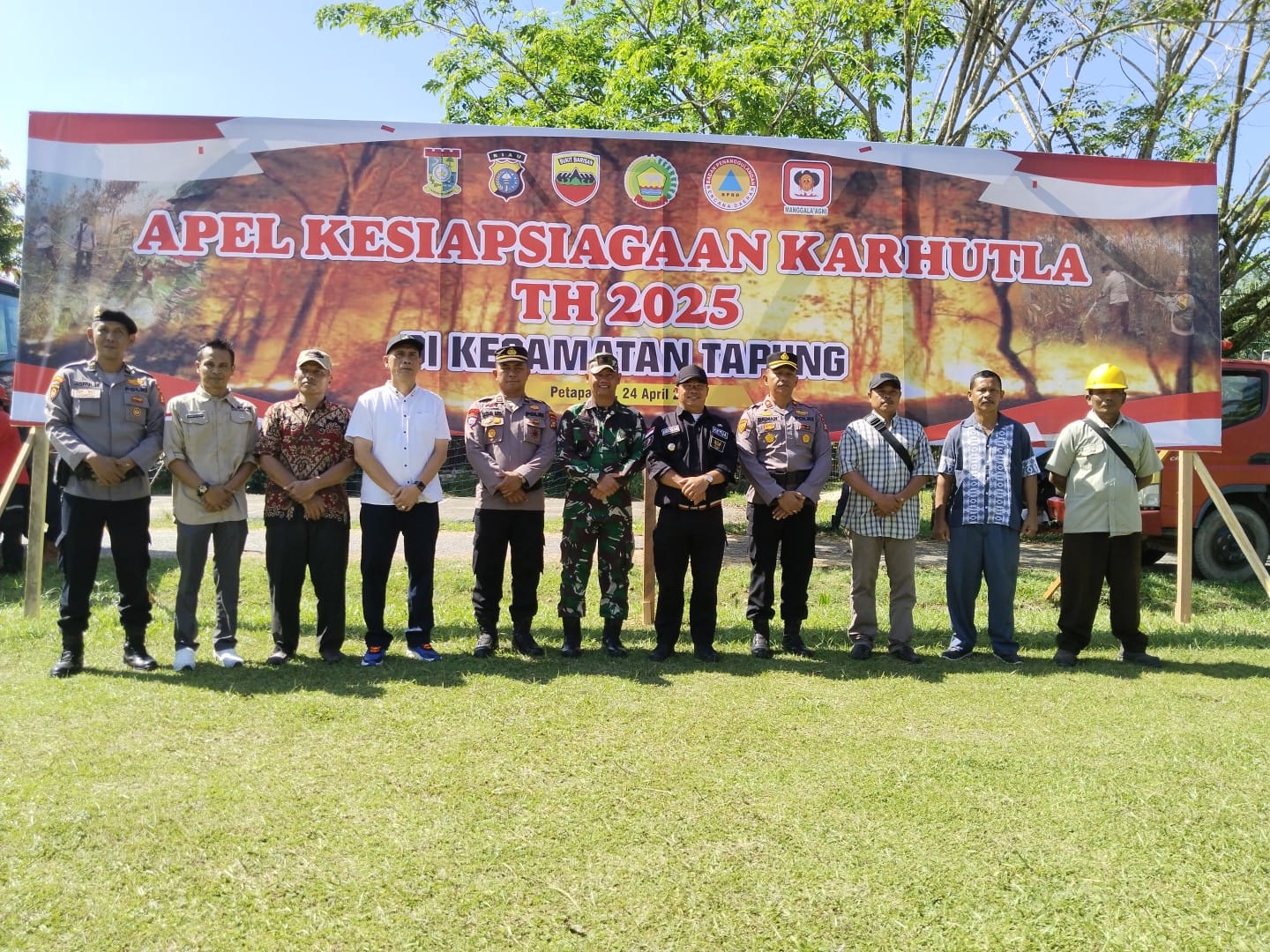 Siap Padamkan Api! Polsek Tapung dan Camat Gelar Apel Kesiapsiagaan Karhutla