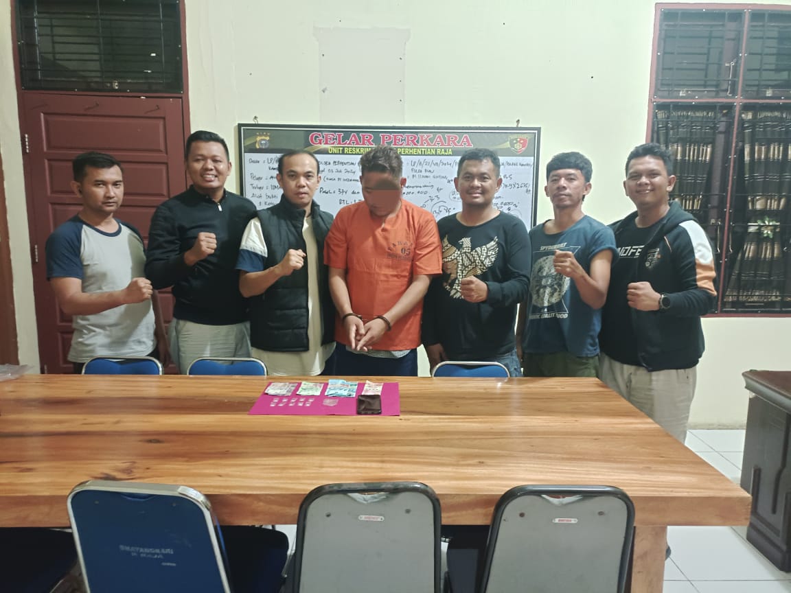Polsek Perhentian Raja, Tangkap Pelaku Pengedar Narkoba di Desa Kapau Jaya 