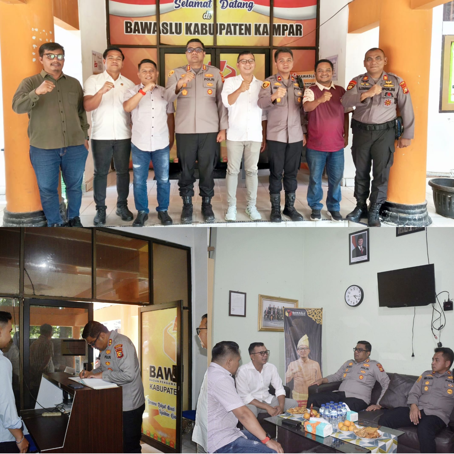 Kapolres Kampar Jalin Silaturahmi dengan Bawaslu Kampar, Jaga Stabilitas Kamtibmas Jelang Pemilu 202