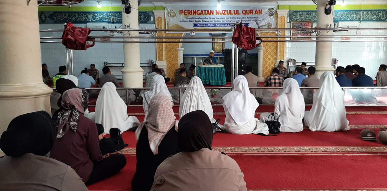 Kapolres Kampar Pimpin Peringatan Nuzulul Qur,an Di Masjid Al Ikhlas