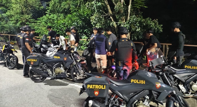TIM RAGA RES KAMPAR PATROLI MALAM AMANKAN 6 TITIK STRATEGIS DI BANGKINANG, SITUASI STABIL
