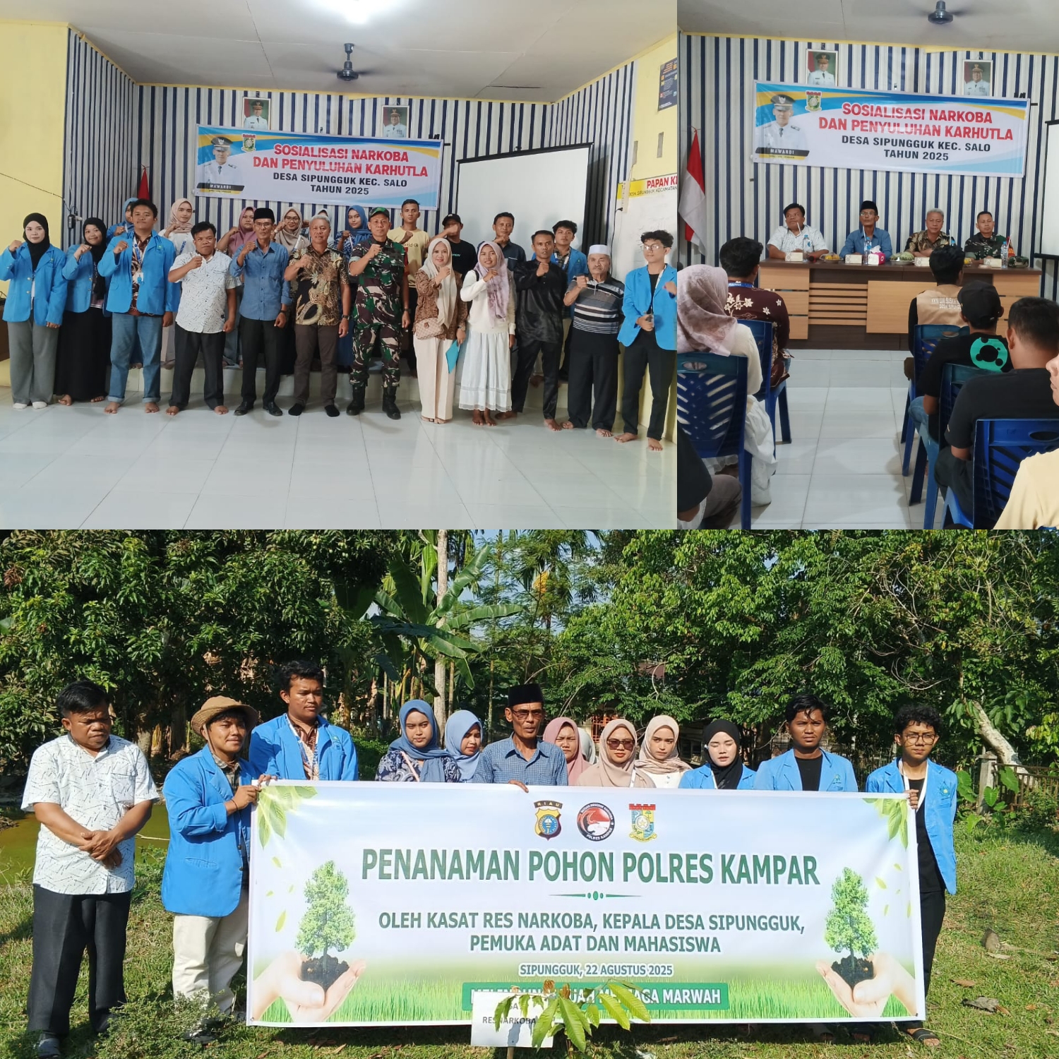 Generasi Emas Kampar Bebas Narkoba!" Polres Kampar Gaet Mahasiswa KKN dan Warga Desa Sipungguk