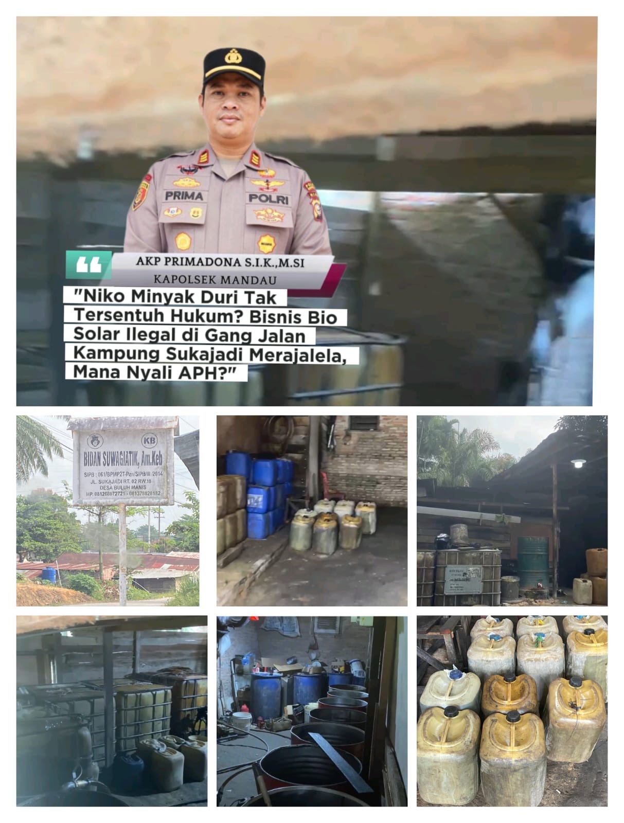 Niko Minyak Duri Tak Tersentuh Hukum? Bisnis Bio Solar Ilegal di Gang Jalan Kampung Sukajadi Merajal