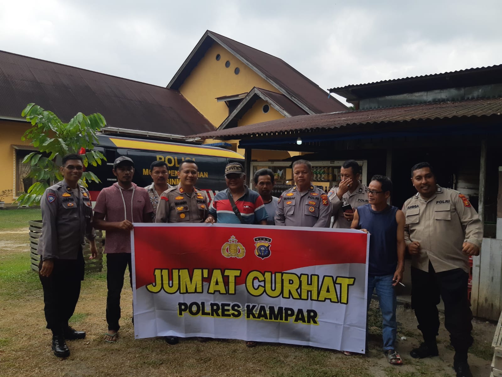 Jumat Curhat Hari Bhayangkara Ke-77, Polres Kampar Sampaikan Pesan dan Himbauan Kamtibmas