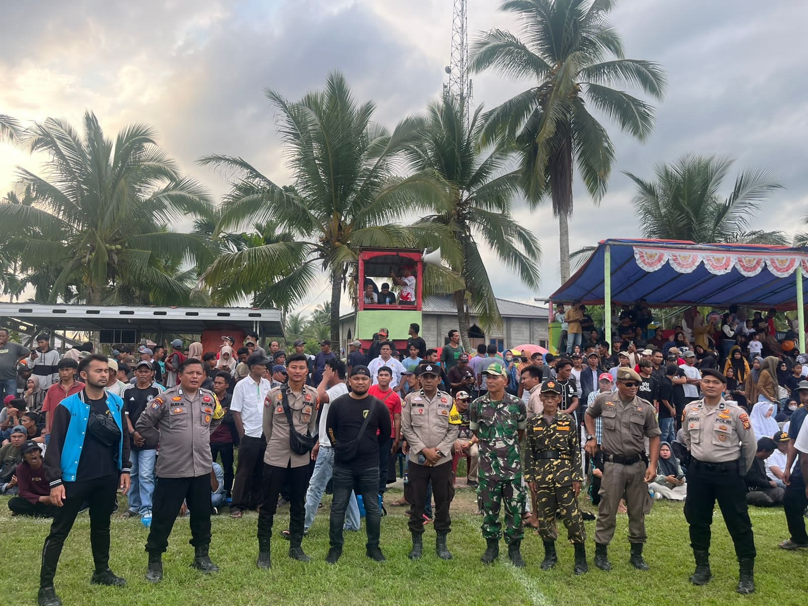 Pengamanan Sinergis oleh Polsek Reteh, Koramil 07/Reteh, dan Satpol PP