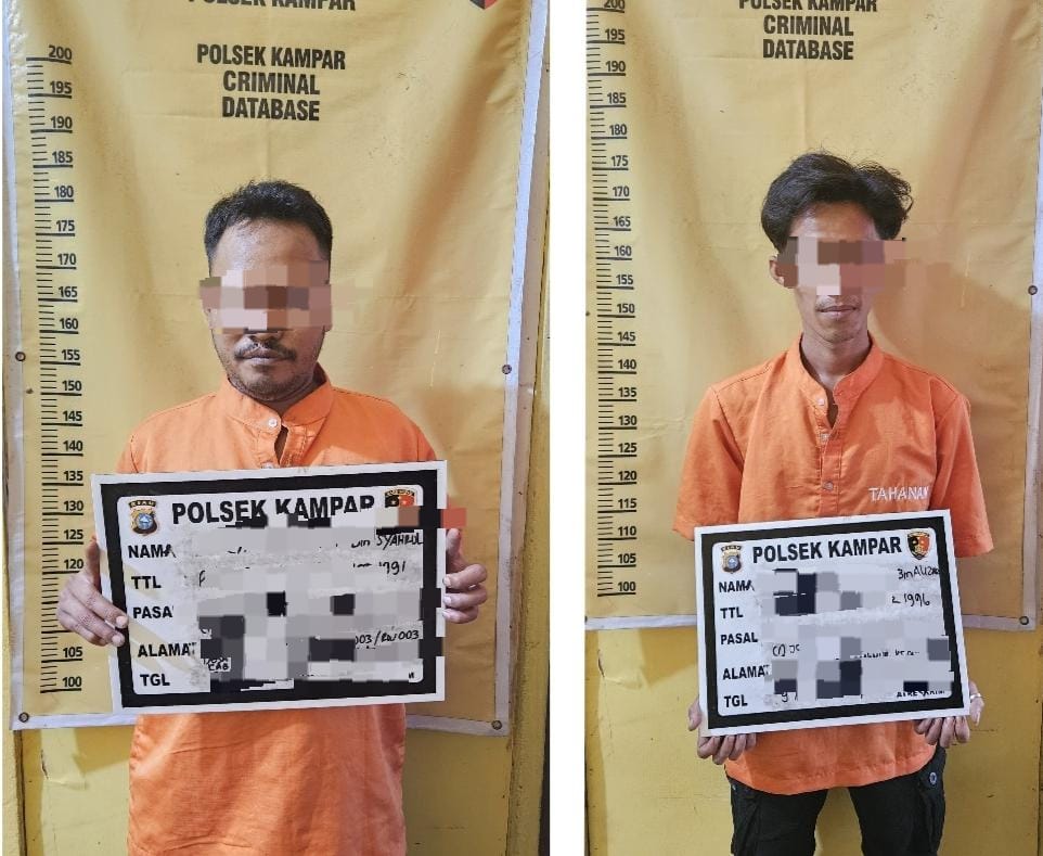 Dua Tersangka Narkoba Ditangkap Polsek Kampar, Sembunyi di Plafon  