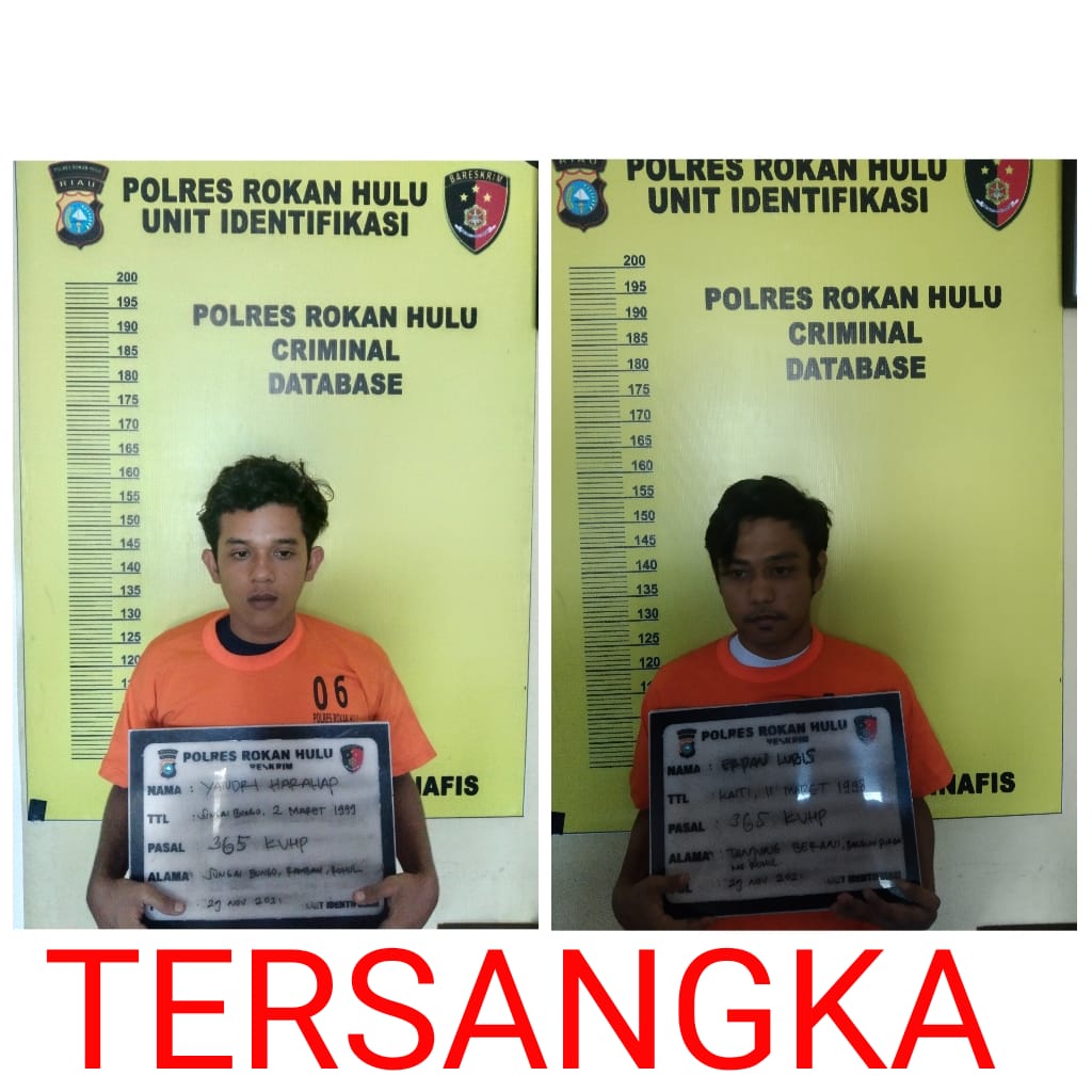 Nekat Merampas HP Warga, Dua Pria Menginap Di Sel Mapolres Rohul