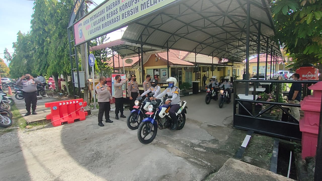 Polres Kampar Gelar Patroli Gabungan Berskala Besar Jelang Pilkades Serentak di Kab. Kampar