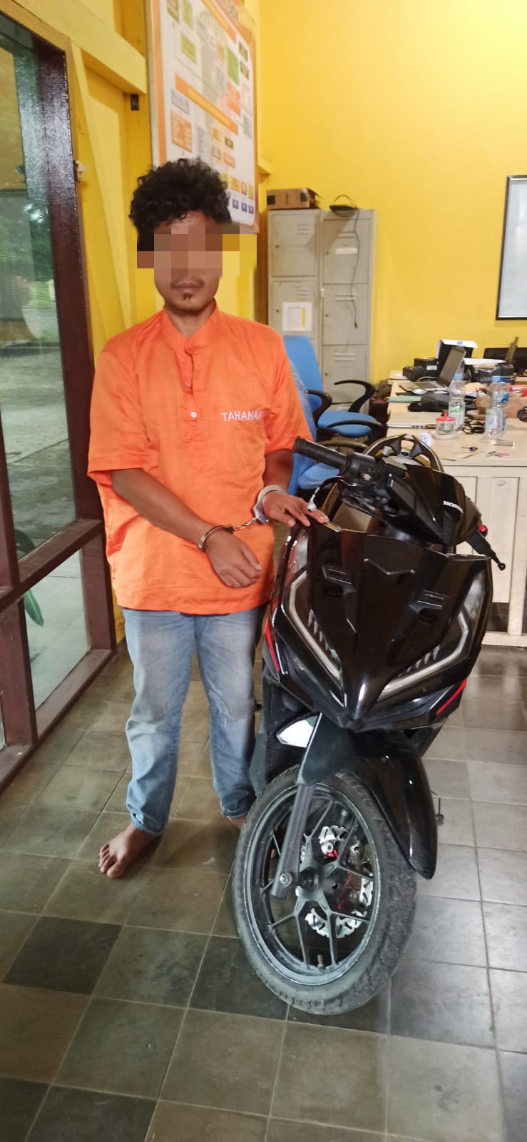 Pelaku Curanmor, Tidak Berkutik Saat Ditangkap Polsek Kampar