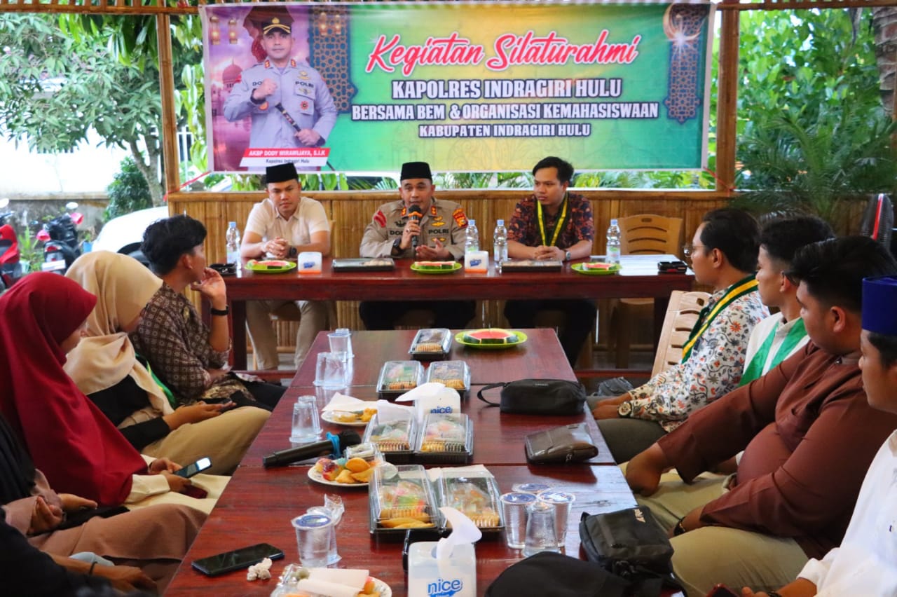 Kapolres Inhu Silahturahmi Dengan BEM dan Organisasi Mahasiswa se Inhu