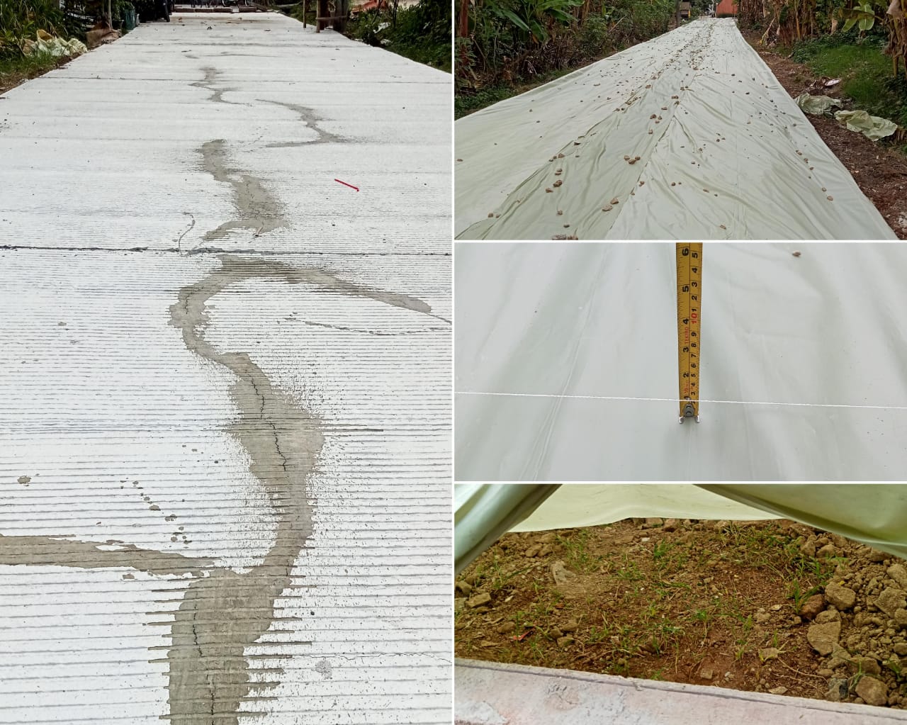 Baru Selesai dikerjakan, Betonisasi Perum SPR  Retak Sepanjang Badan Jalan