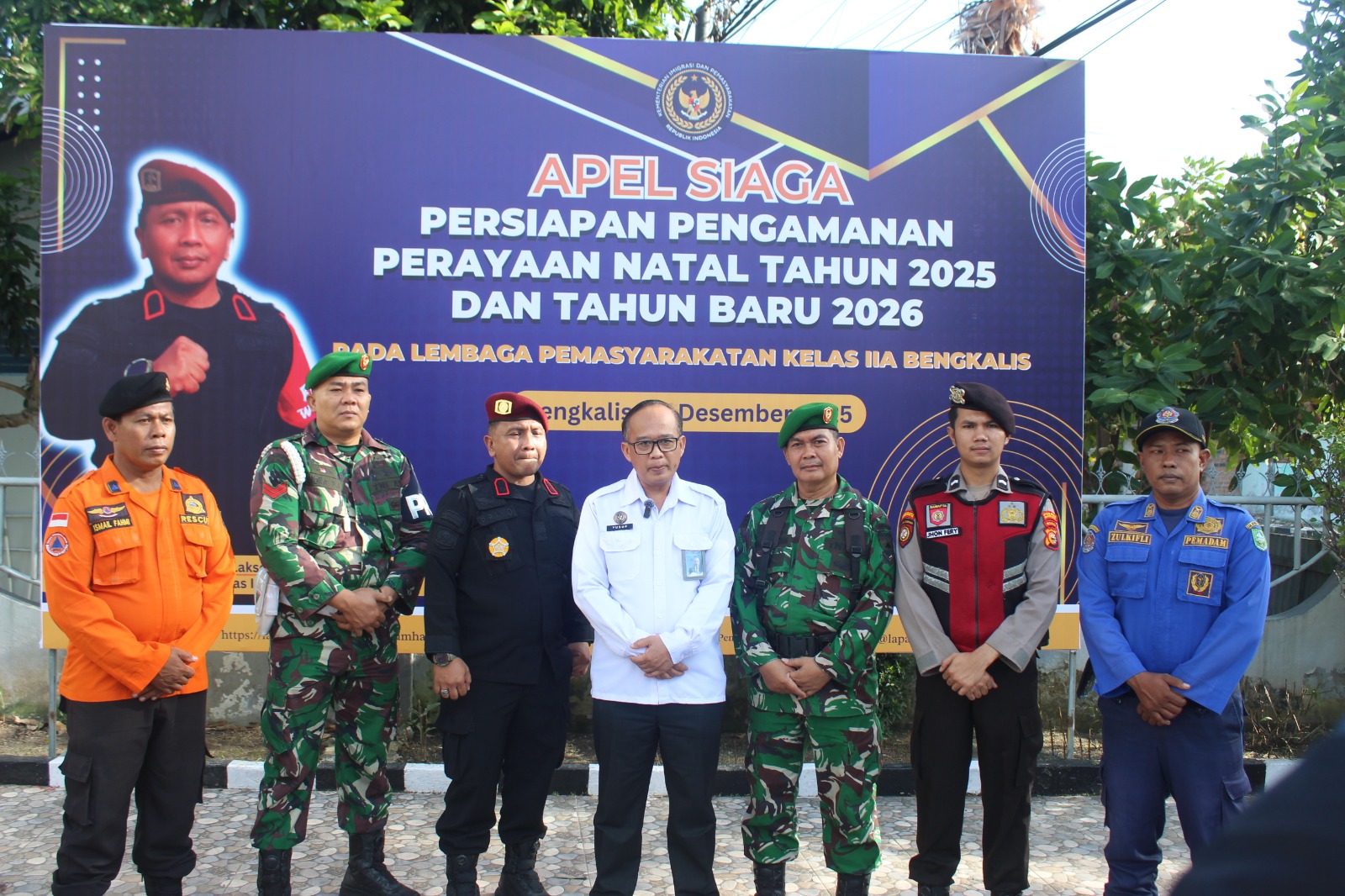 Lapas Kelas IIA Bengkalis Gelar Apel Siaga Pengamanan Natal 2025 dan Tahun Baru 2026