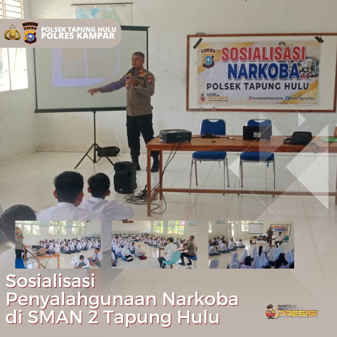 Kapolsek Tapung Hulu Sosialisasikan Penyalahgunaan Narkotika Kepada Peserta Didik SMA 2 Tapung Hulu