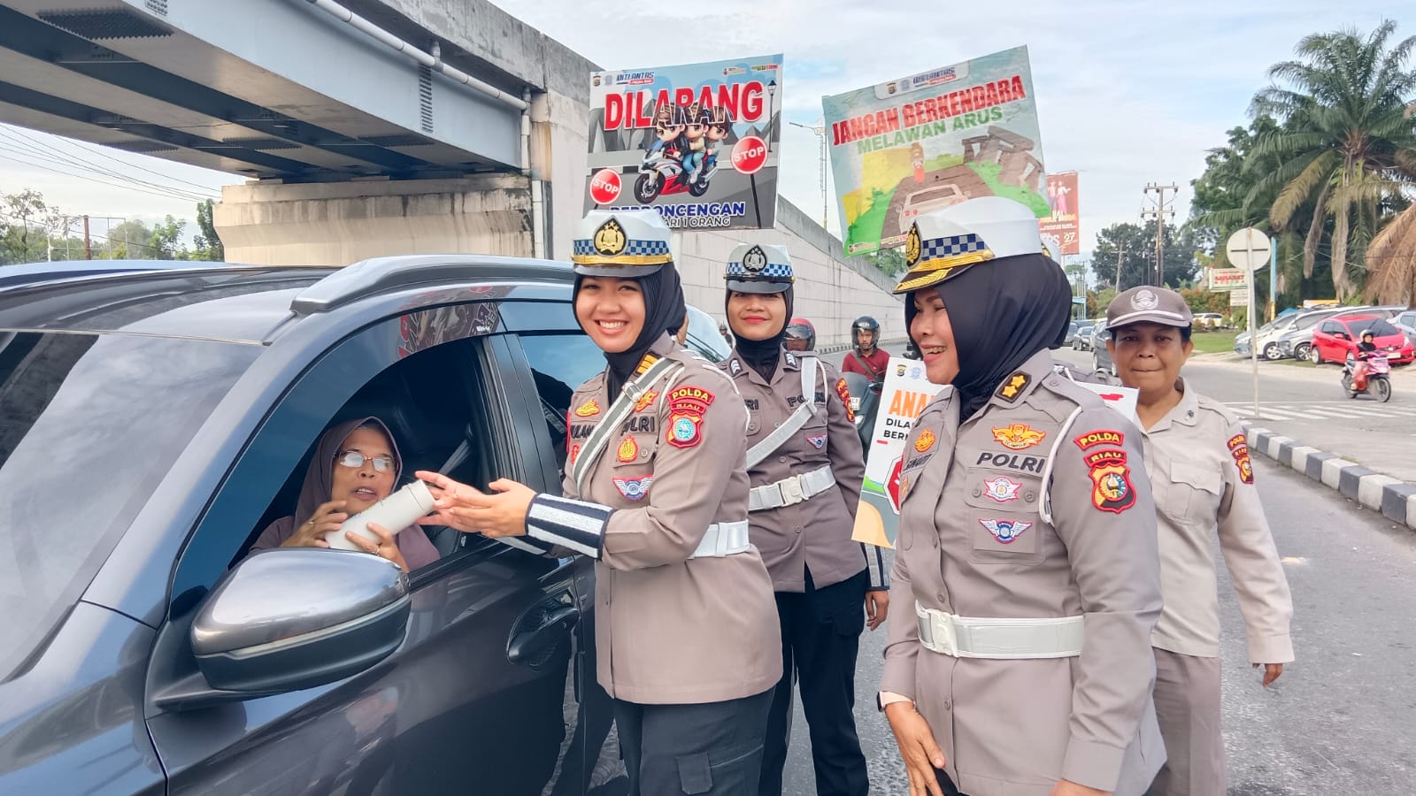 Pasca Pilkada Riau 2024 Ditlantas Polda Riau Intens Melaksanakan Kampaye Keselamatan