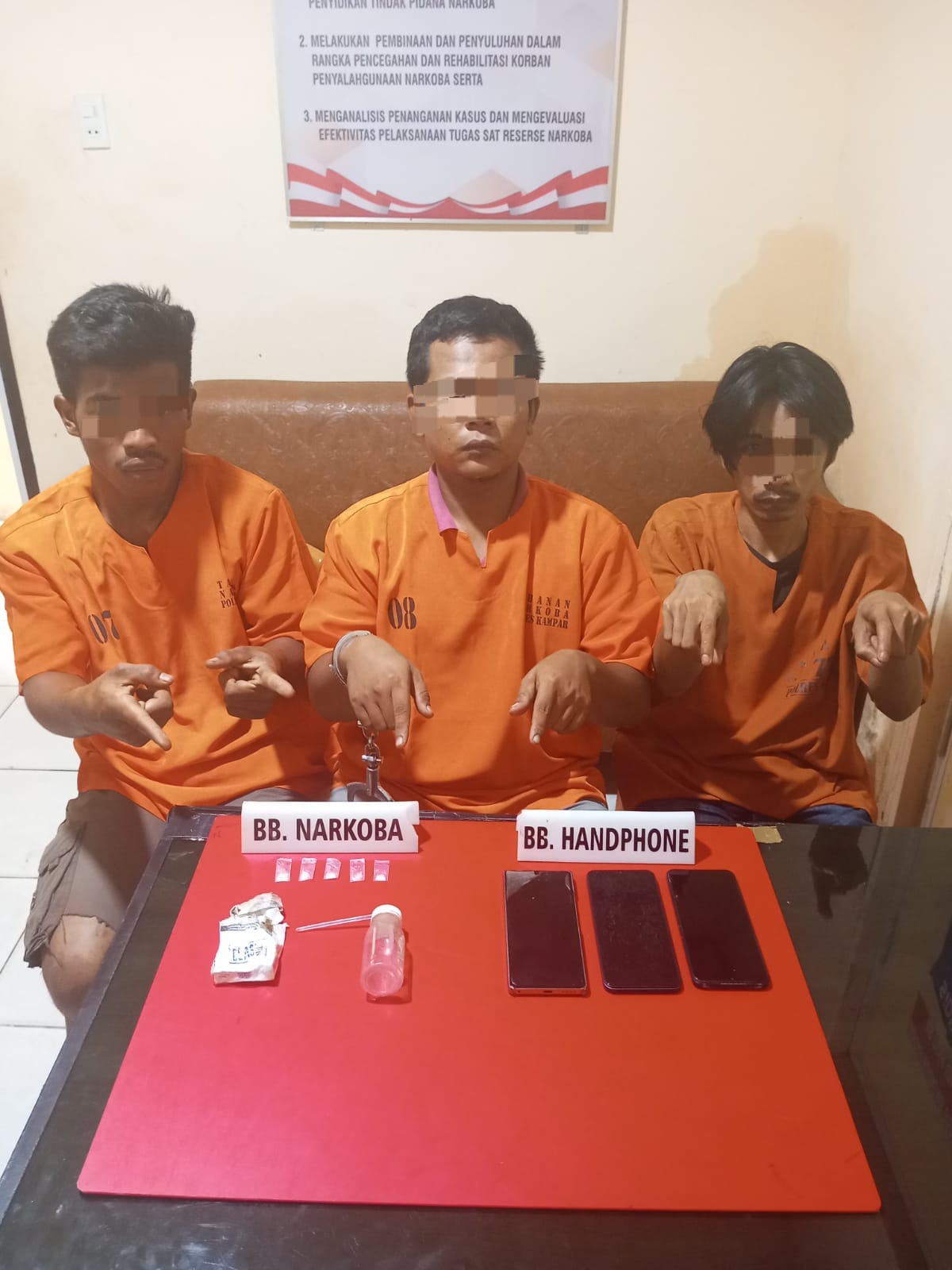 Sat Resnarkoba Polres Kampar Berhasil Ringkus Tiga Pelaku, 0,72 Gram Sabu Diamankan!