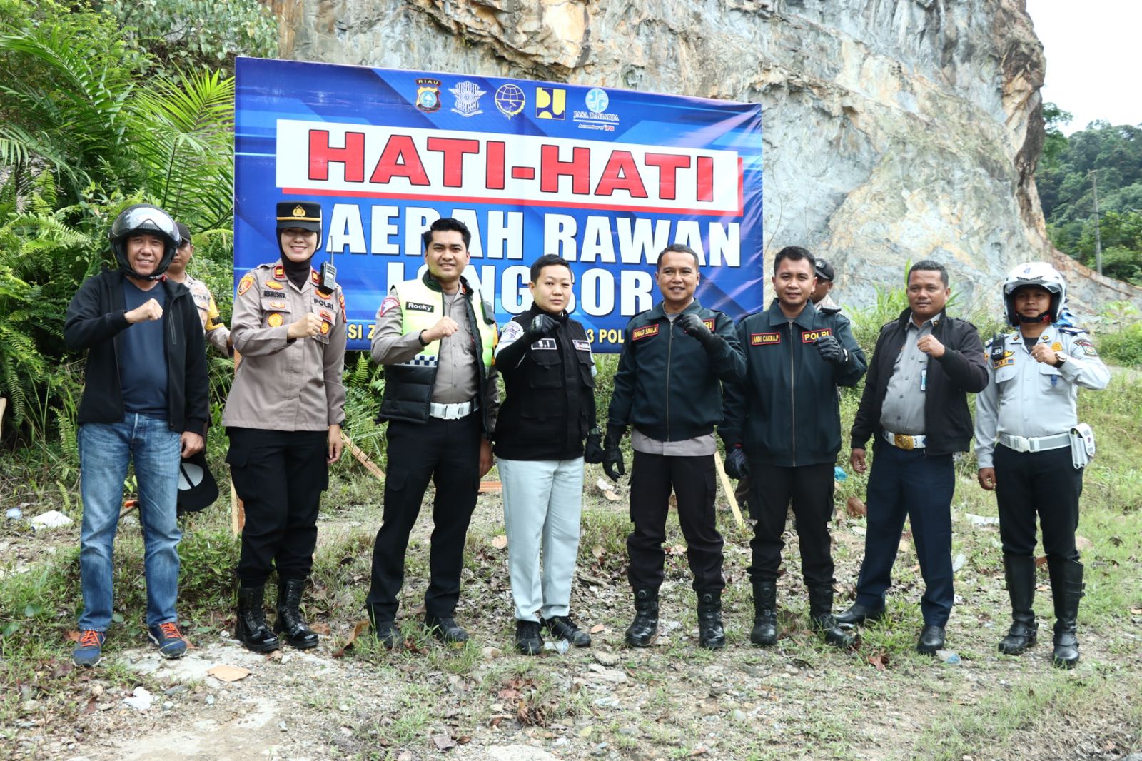 Curah Hujan Tinggi,Kapolres Kampar Gandeng Stakeholder Terkait Cek Lokasi Rawan Longsor Dan Laka