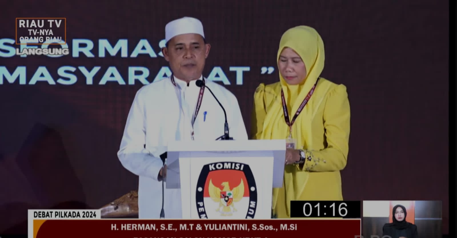 Puas Performa Debat Cabup dan Cawabub, Haji Herman Paparkan Program Inhil HEBAT 