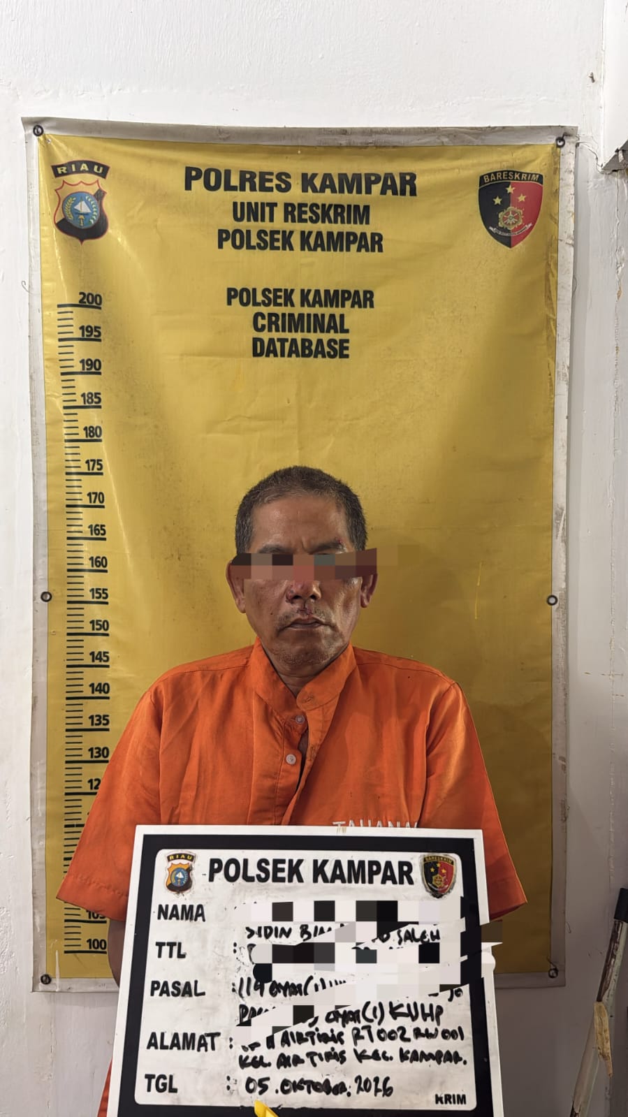 Polsek Kampar Tangkap Pelaku Narkoba di  Air Tiris 
