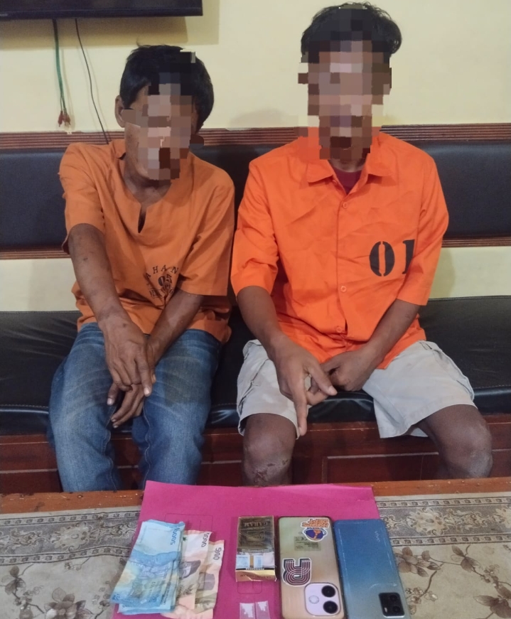 Polsek Tapung Tangkap Dua Pelaku Pengedar Narkoba di Desa Kasikan