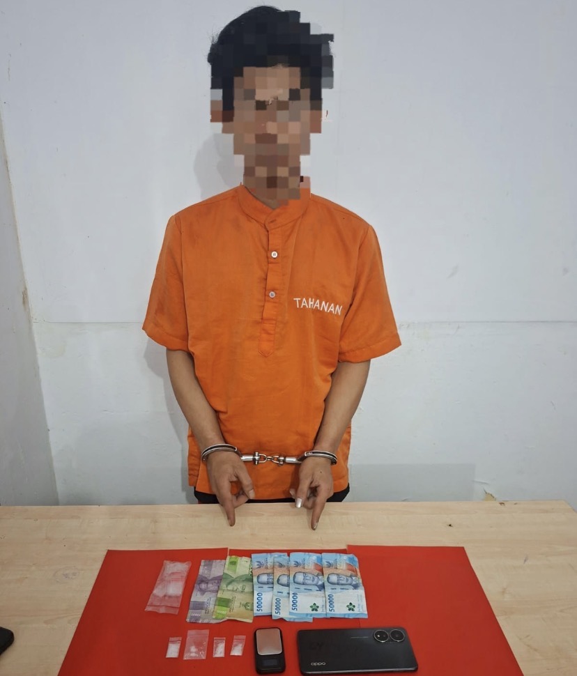 Polsek Kampar Tangkap Pelaku Narkoba di Desa Batu Belah