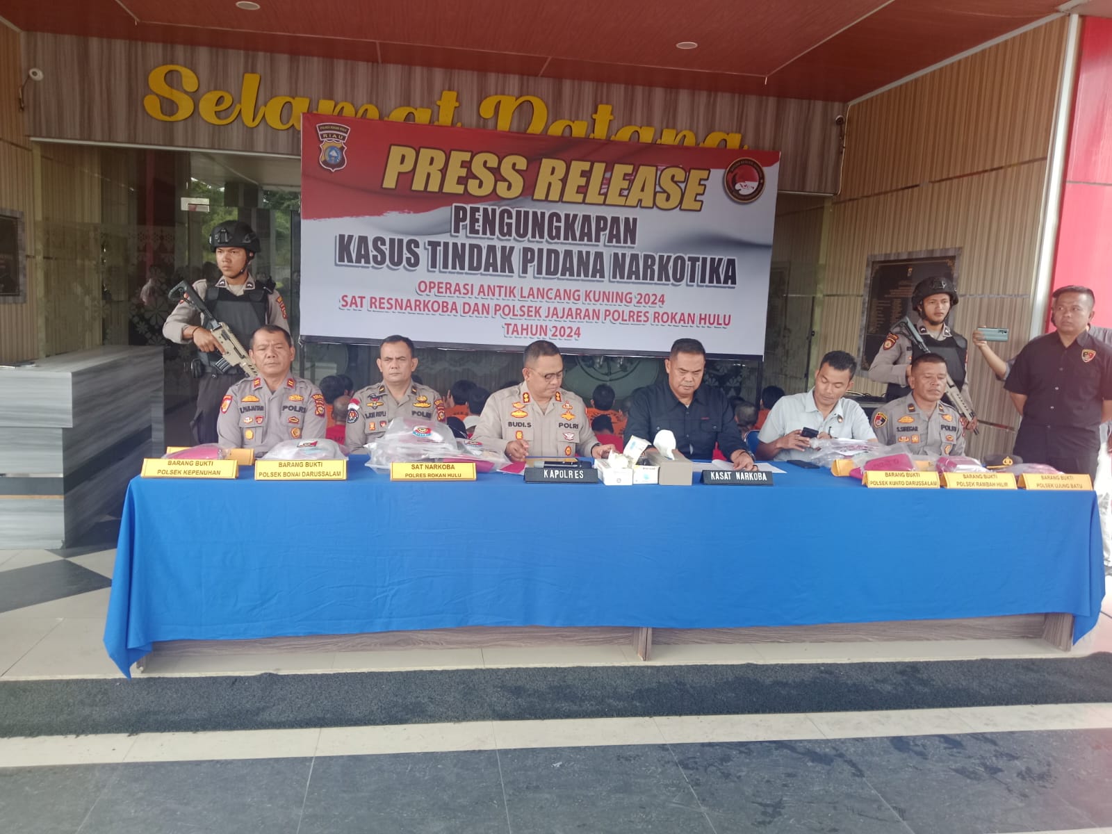 Operasi Lancang Kuning 2024, Polres Rohul Ungkap 30 kasus Tidak Pidana Narkotika.