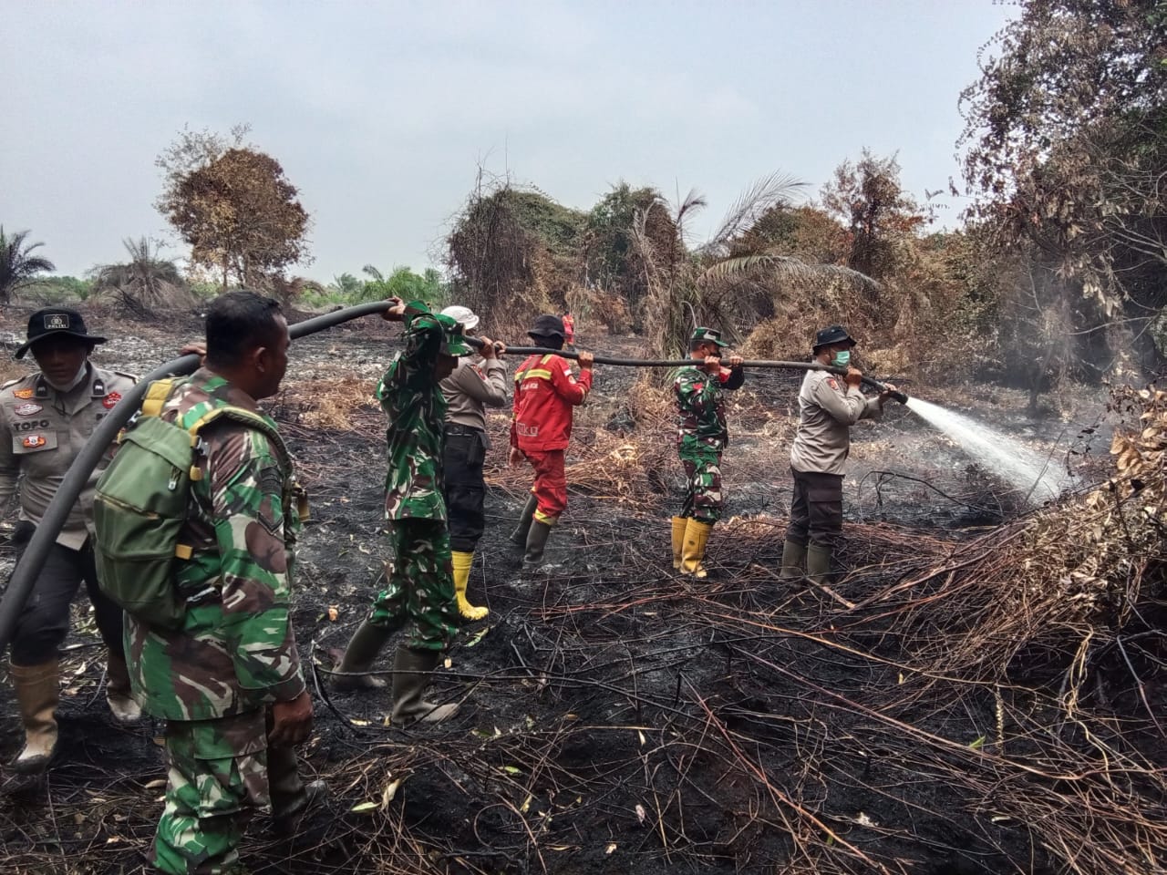 Kodam XIX/Tuanku Tambusai Fokus Tuntaskan Titik Asap Karhutla di Bengkalis dan Kepulauan Meranti