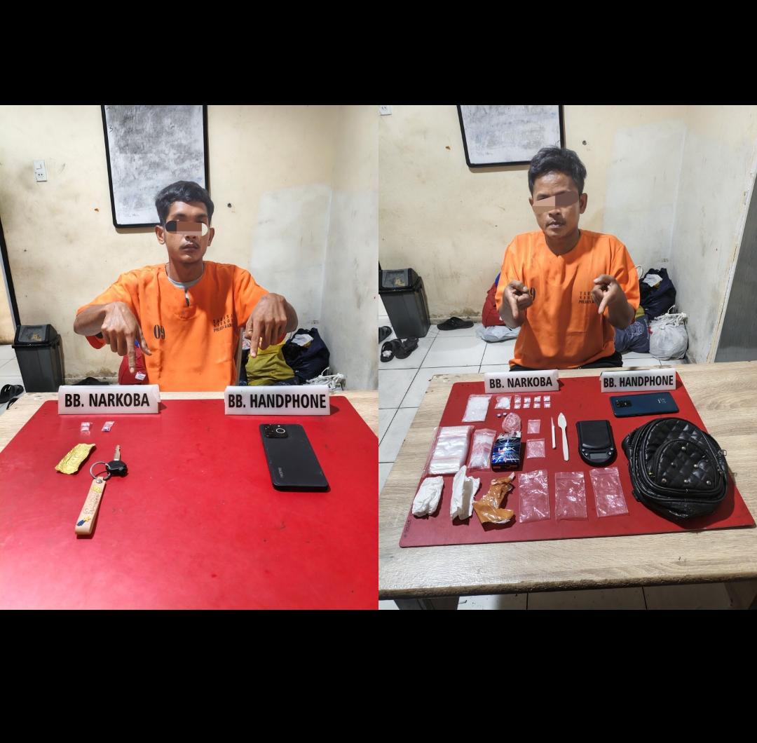 Polres Kampar Berhasil Sikat Dua Pengedar Narkoba di Desa Sawah, Sita Sabu-sabu dan Pil Ekstasi 