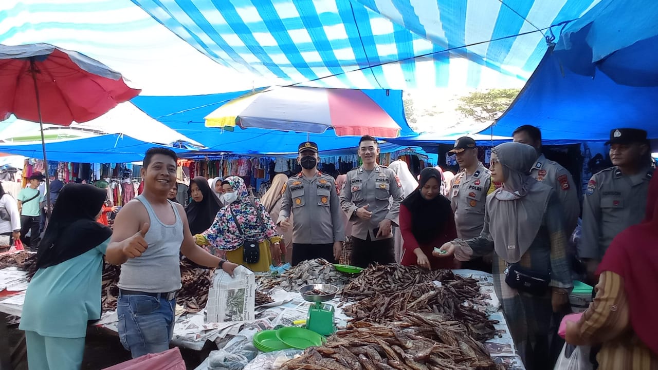 Lagi, Kapolsek Tambang Pimpin Langsung Patroli ke Pasar Danau Bingkuang