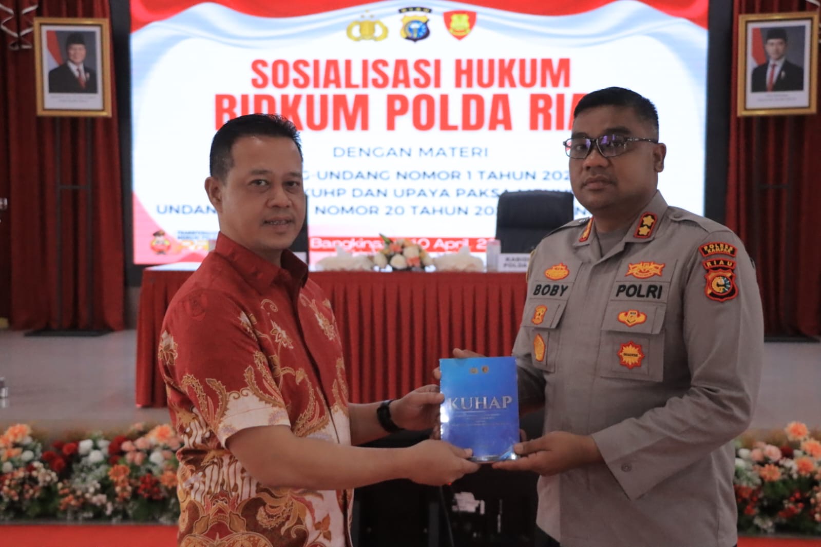 Kapolres Kampar Sambut Tim Bidkum Polda Riau, Gelar Sosialisasi Hukum KUHP dan KUHAP Terbaru