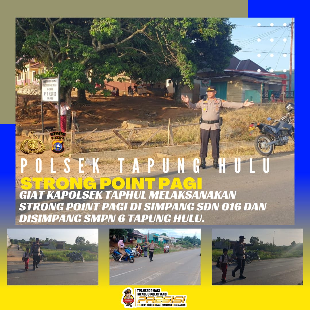 Kapolsek Tapung Hulu Pimpin Kegiatan Strong Point Pagi Di Lokasi Rawan Macet
