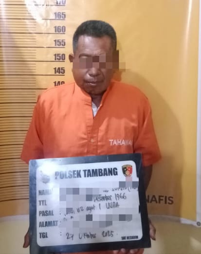 Pelaku Pencabulan Anak Diamankan Polsek Tambang Usai Diajar Massa