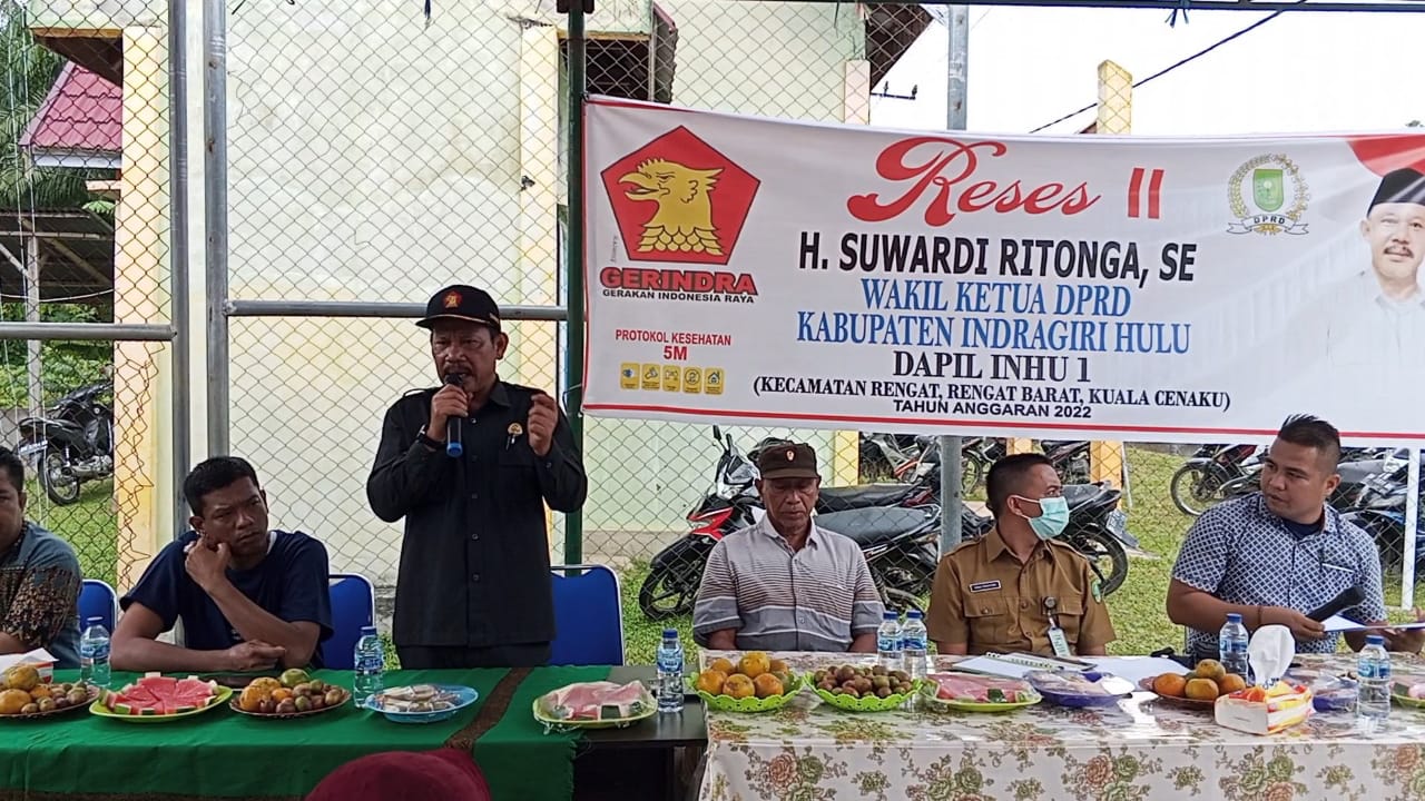 Wakil ketua DPRD Inhu,H Suwardi Ritonga SE,saat Reses di Desa Rantau Bakung Kecamatan Rengat barat