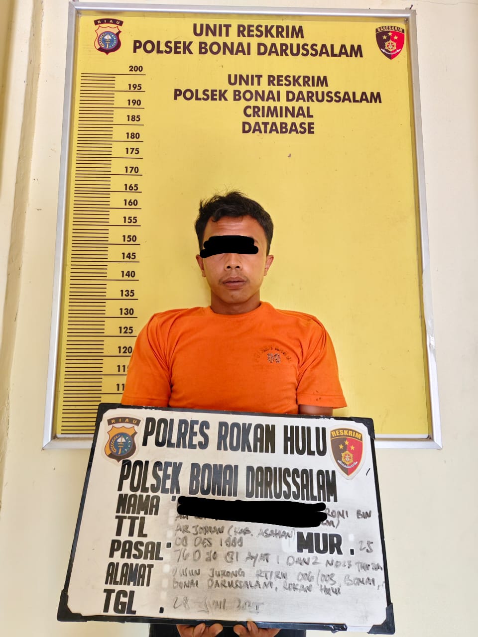 Polsek Bonai Darusalam Berhasil Amankan Pelaku Tindak Pidana Persetubuhan terhadap Anak Dibawah umur