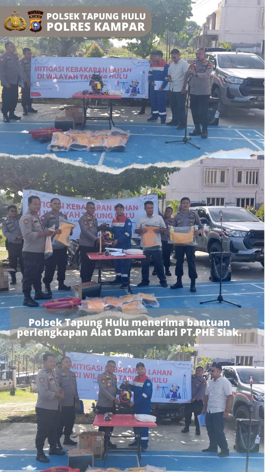 Polsek Tapung Hulu Bersinergi Dengan PT. PHE Siak Mitigasi Kebakaran Lahan dan Hutan