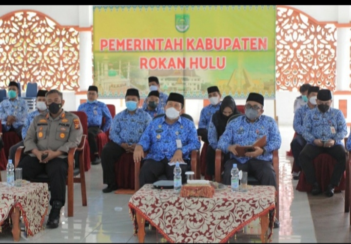 Bupati Rohul Ikuti Rakor Dengn Gebernur Riau "Terkait Perkembagan Kasus Covid 19"