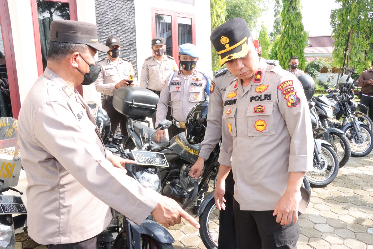 Kapolres Kampar Pemeriksaan dan Pengecekan Ranmor R2,R4 dan R6 Dinas Polri