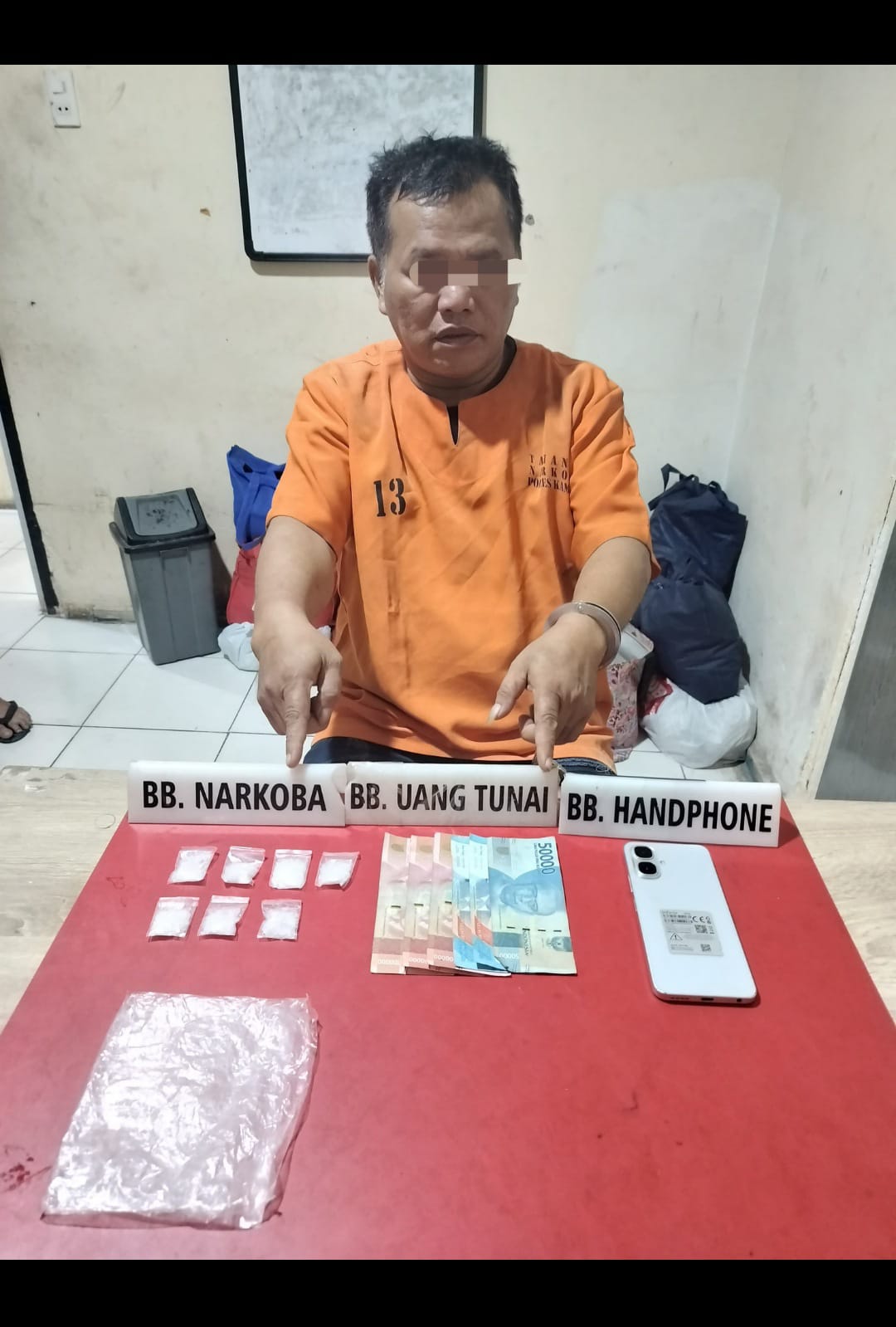 7 Paket Sabu-sabu Diamankan Dari Warga Desa Bukit Kemuning Oleh Satresnarkoba Polres Kampar 
