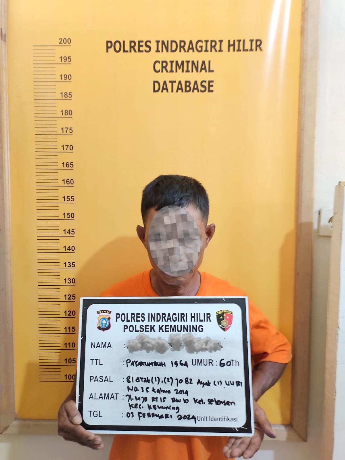 CABULI ANAK DIBAWAH UMUR PRIA 60 TAHUN DIRINGKUS POLSEK KEMUNING