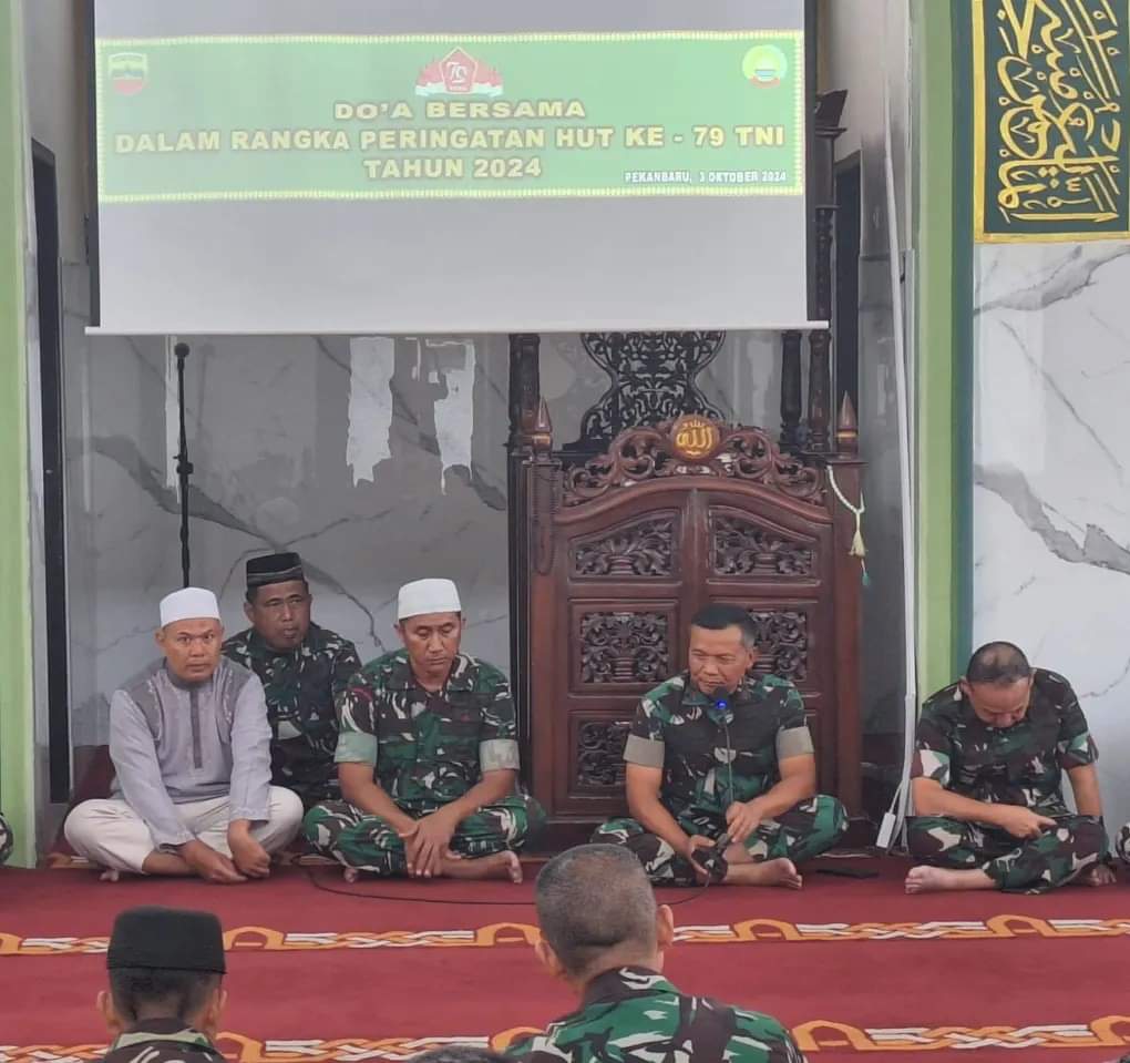 Korem 031/WB Gelar Doa Bersama Dalam Rangka Memperingati HUT ke-79 TNI.