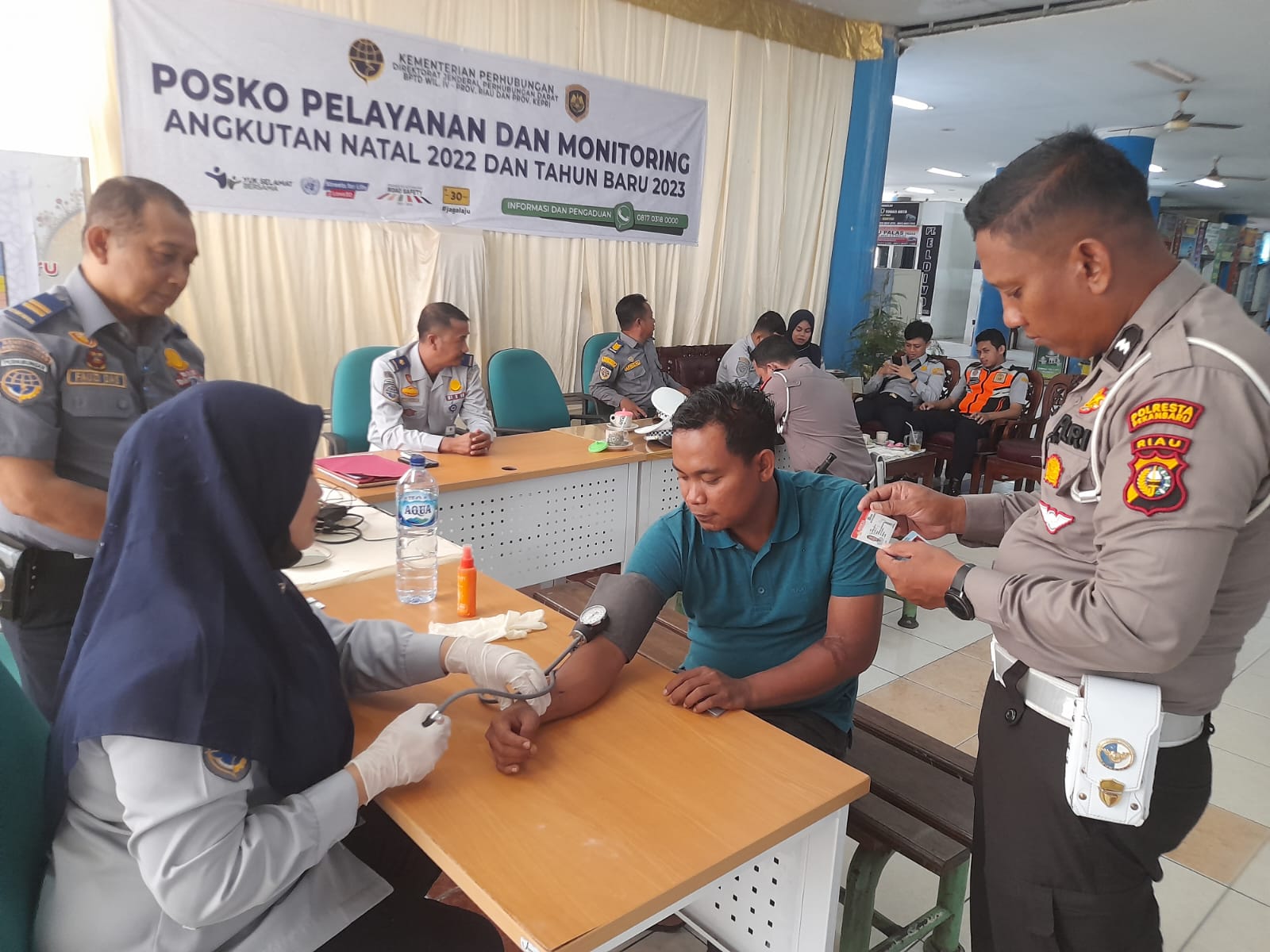 Satlantas Polresta Pekanbaru Lakukan Ramp Check di Terminal Bandar Raya Payung Sekaki