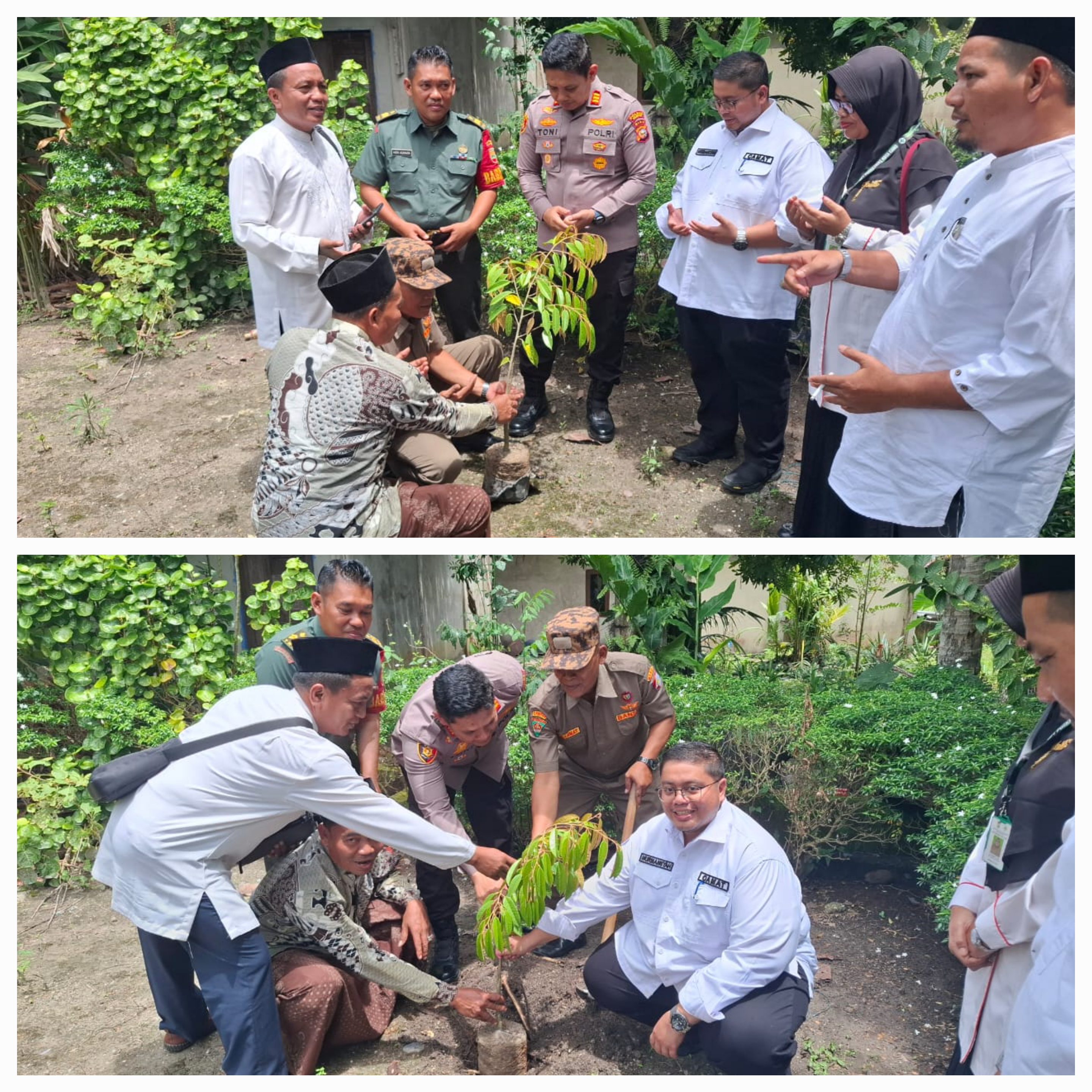 Kapolsek Tapung Hilir dan Camat Tanam Bibit Durian,  Dukungan Penghijauan untuk Masa Depan