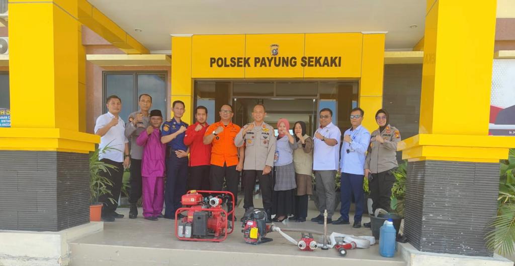 Tim Asistensi Karhutla 2023 Polda Riau Beserta Istansi Terkait Sambangi Mapolsek Payung Sekaki